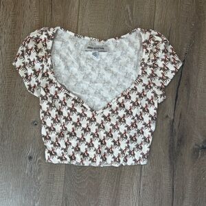 URBAN OUTFITTERS - Cowboy print low cut crop top